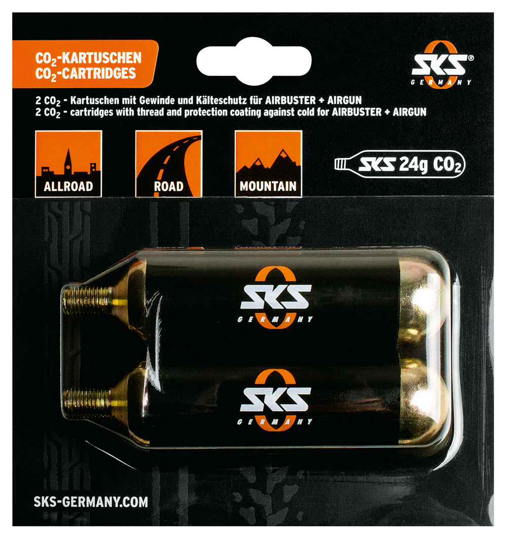 SKS CO2 patron 24g til AirboyAirbuster med gevind 2 stk