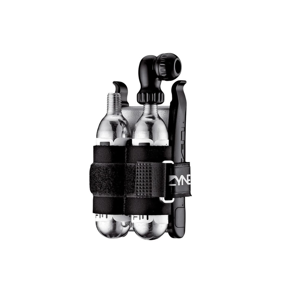 Lezyne Twin Kit m. CO2 pumpehoved, 2x16g CO2 patron, 2x dækjern og lappegrej