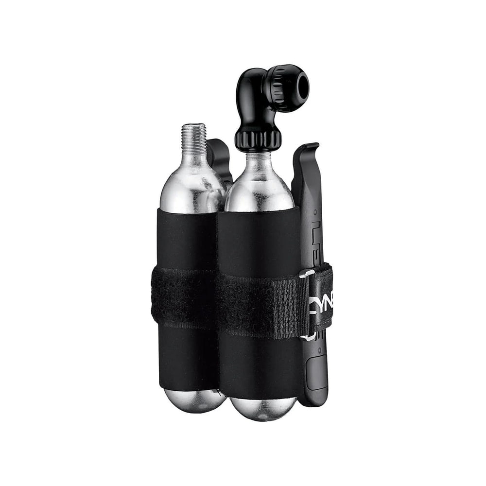 Lezyne Twin Kit m. CO2 pumpehoved, 2x25g CO2 patron, 2x dækjern og lappegrej