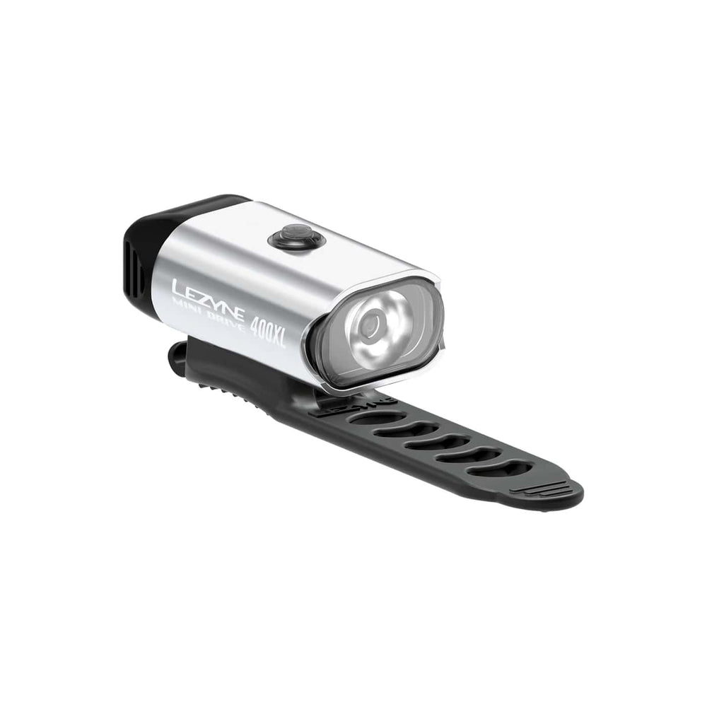 Lezyne Mini Drive 400XL forlygte USB opladning 400 lumen sølv