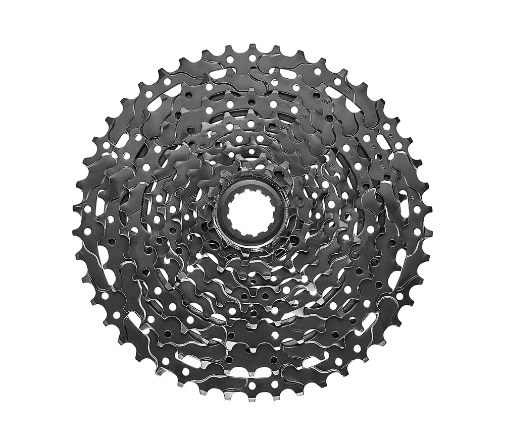 Krans 10 speed TEKTRO Kassette. 11-13-15-18-21-24-28-32-36-42T. Farve: Sort. Model: CS-M5042-10. Vægt: 640 g.