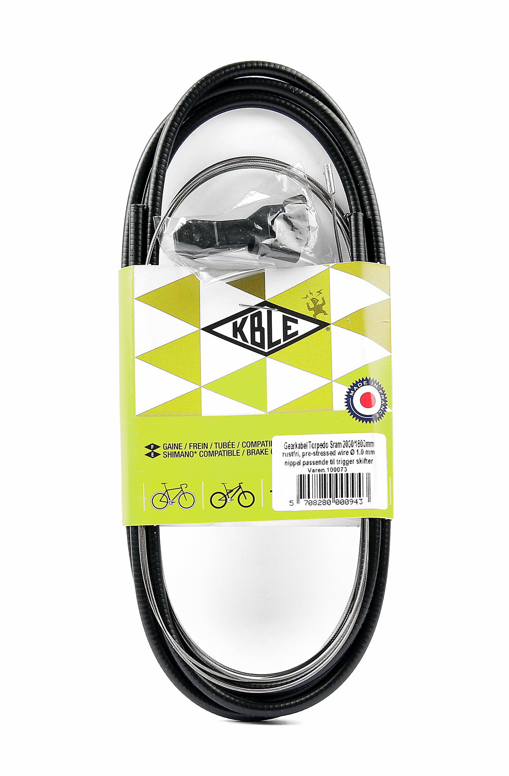 Komplet gearkabelsæt til SRAM og Torpedo trigger. Reguleringshylster medfølger. Længde (wire/kabel): 1800/2000 mm.