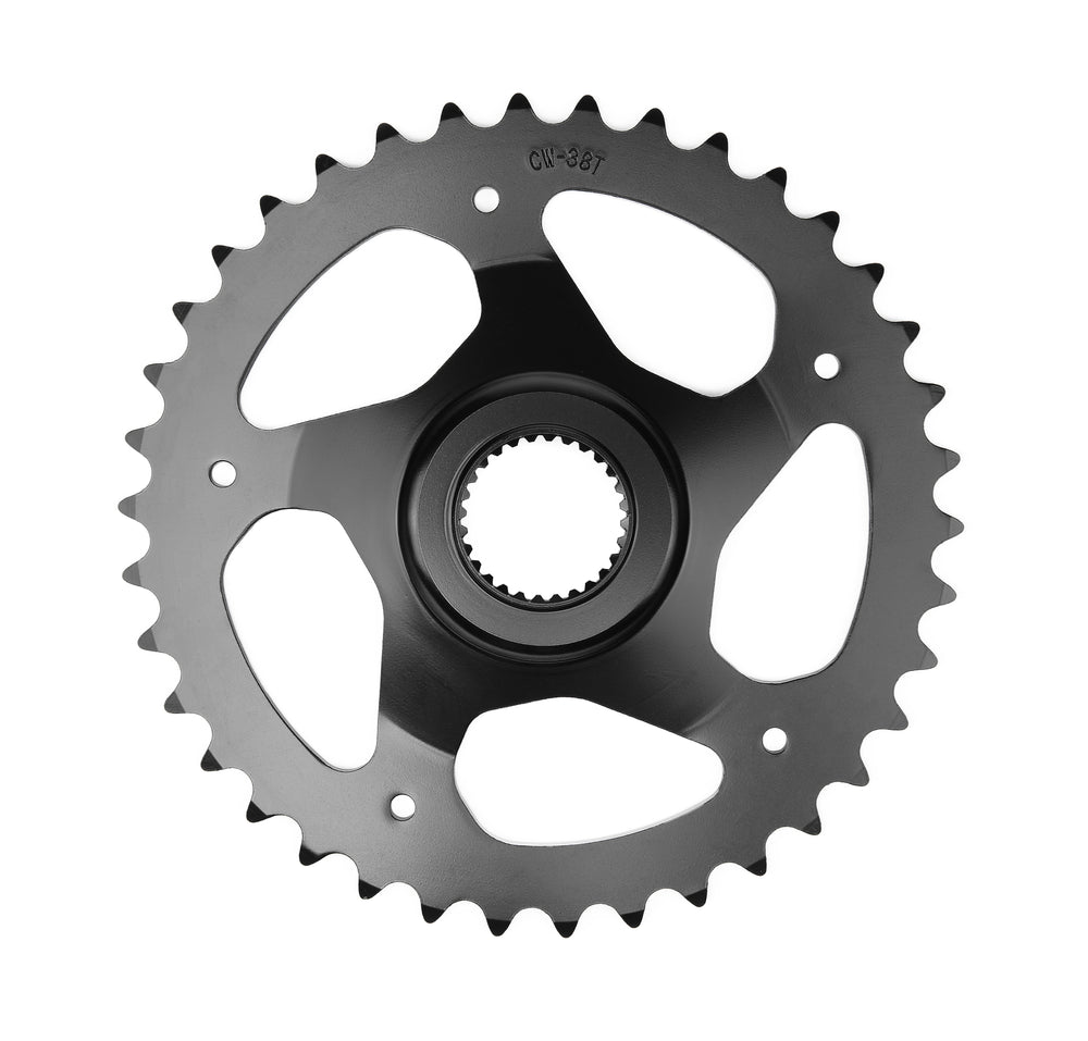 Gearhjul stål (sort) 38t til E-Bike Bosch gen. 4. Kædelinje 50 mm, 11/128 x 3/32