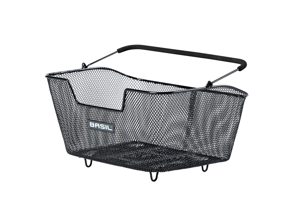 Kurv BASIL BASE M stål Multi Sort Bag 34,5x43x24 cm m. hank, uden beslag for RACKTIME, AVS, uniklip eller MIK,