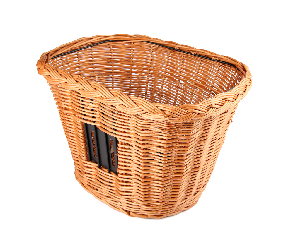 Bikepartner BOSTON håndlavet kurv i rattan. Mål: 34x25x27, vol. 22 L, vægt: 860 g. Sælges uden monteringsbeslag & -bøjle