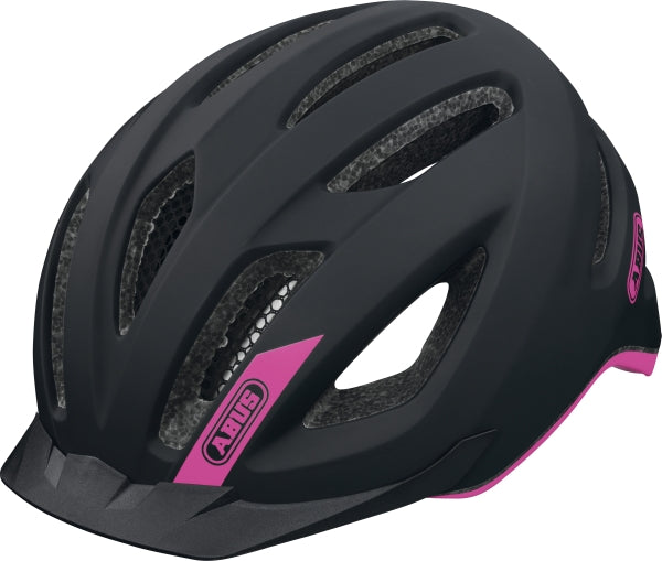 Cykelhjelm Abus Pedelec i fashion pink, designet til at beskytte hovedet under cykling med stil.