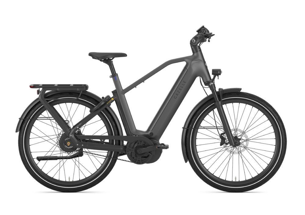 Gazelle Eclipse C380 Herre Anthracite Grey 2025 cykel i antracitgrå med elegant stel og moderne design.
