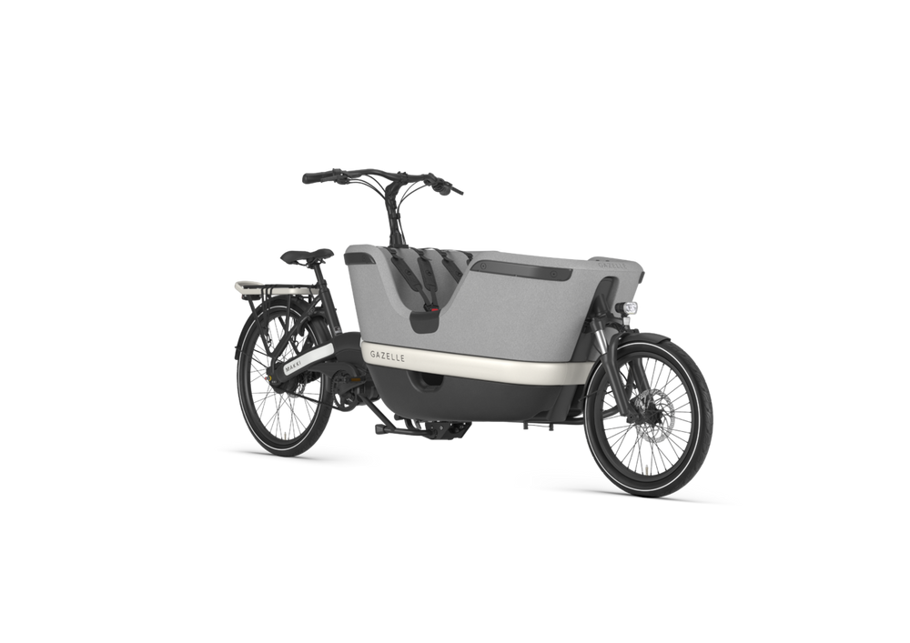 Gazelle Makki Load Unisex Black 2025 cykel med robust stel og rummelig lad, perfekt til bykørsel og transport.