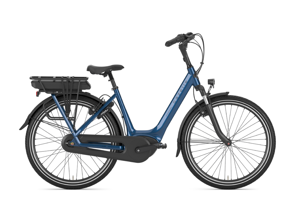 Gazelle Orange C7+ HMB 26" cykel i Mallard Blue med komfortabelt sæde og ergonomisk design, perfekt til daglig transport og fritidsbrug.