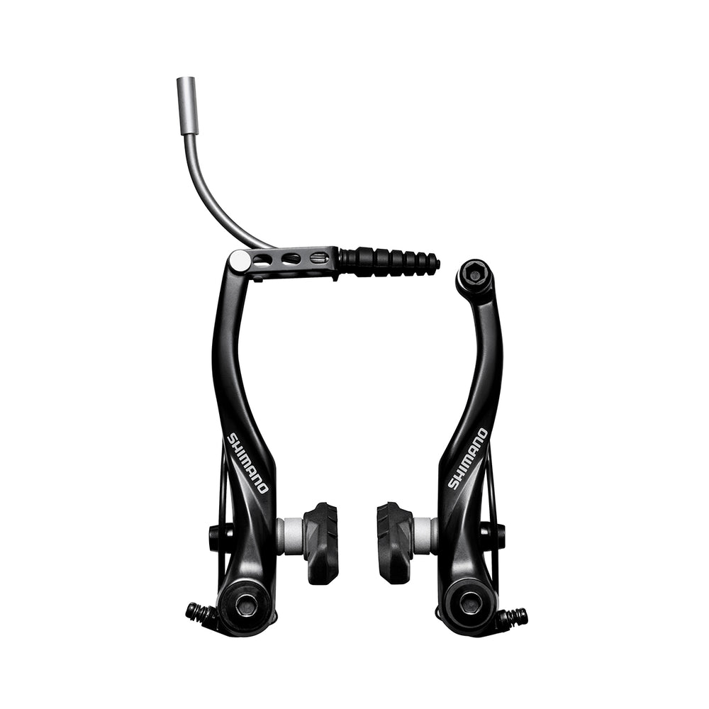 V-Bremse Shimano Alivio (sort). Montering: Bag. Bremsearm (bue) længde: 107mm Bremseklodser: S65T