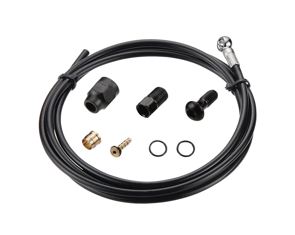 Bremseslangekit 2000 mm inkl. banjo & fittings TEKTRO. Dim. 2.5x5.5x2000 mm, PTFE kevlar slange.