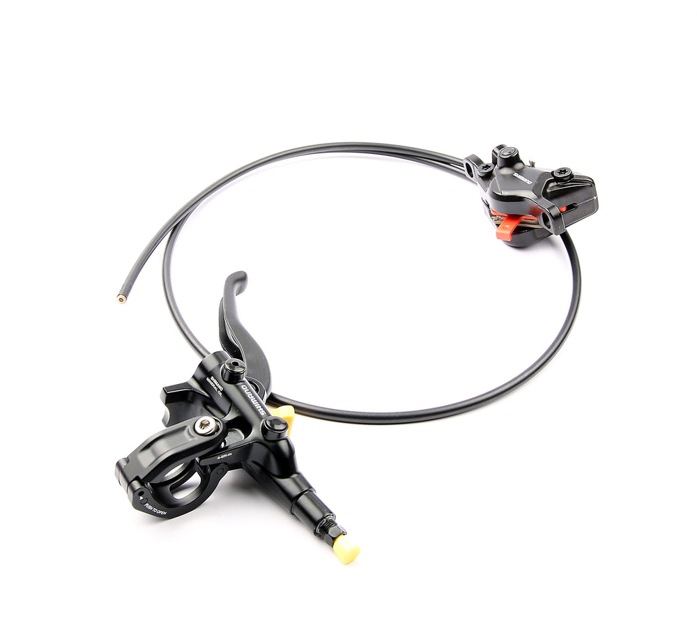 Shimano Hydraulisk forbremsesæt M4100 Justerbar 2-fingergreb & Easy Hose Joint System 1000 mm bremseslange og fittings