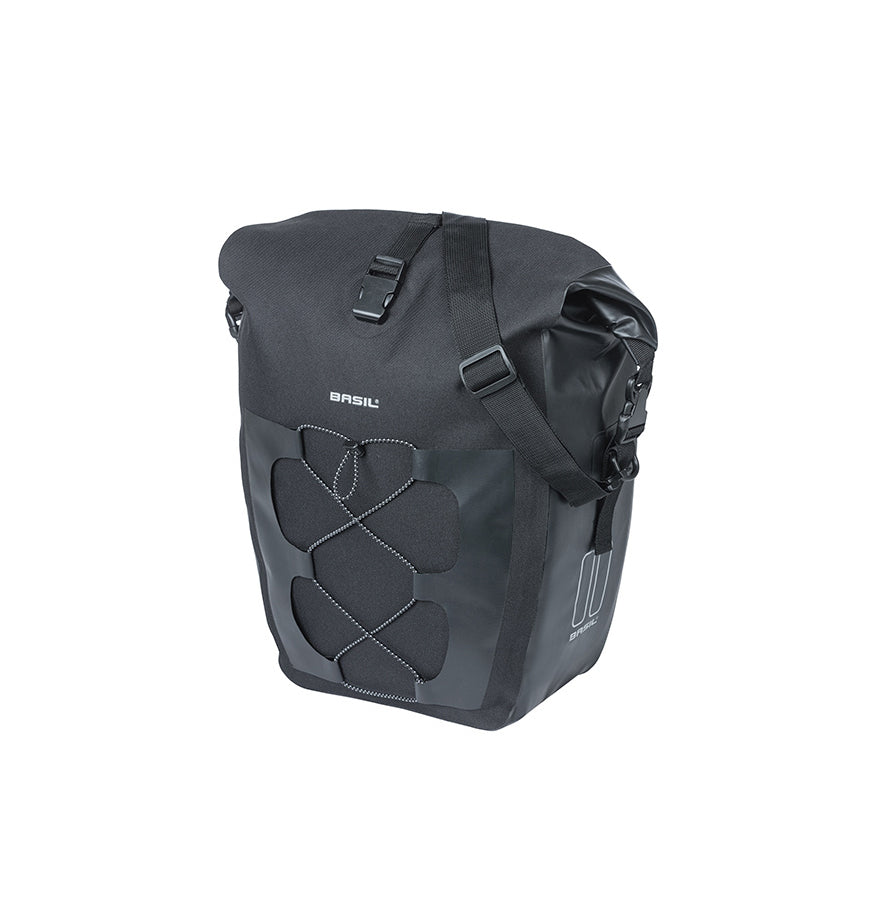 Taske Basil Navigator Storm Waterproof Størrelse large MIK Hook (46x18x36 cm), vol. 25-31 L.
