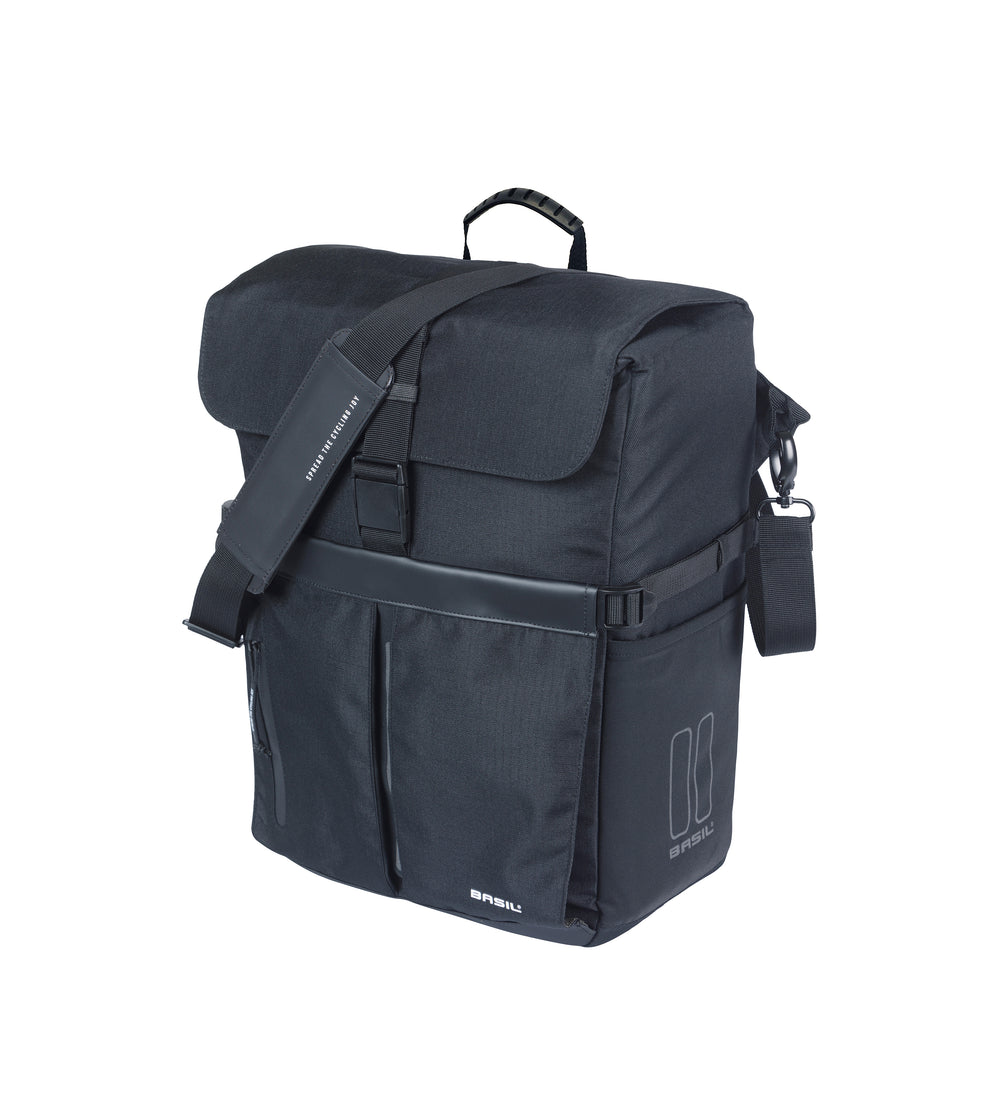 Taske BASIL MOVE Commuter MIK hook (sort) Bag, dimensioner: 27x16x38 cm, volumen: 15 L. Taske med MIK Hooks (kroge).