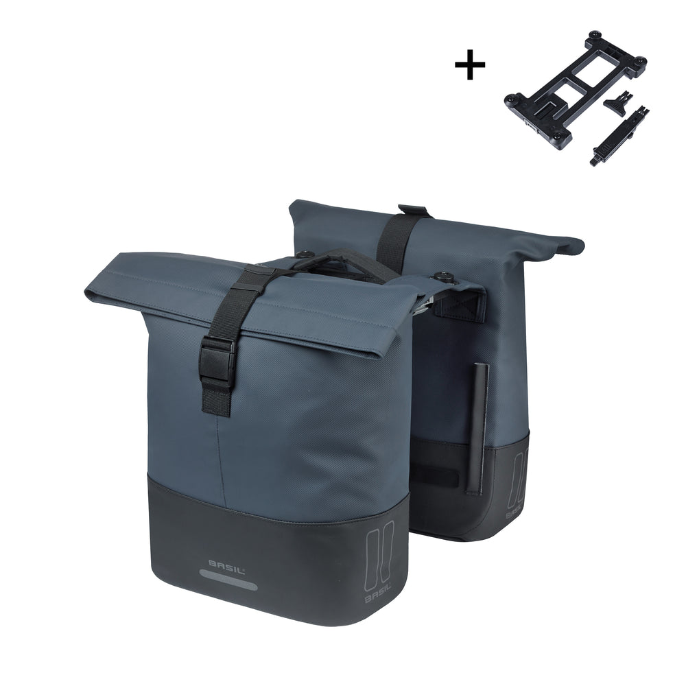Taskesæt Basil Cove double pannier bag MIK, 28–32L, navy/black