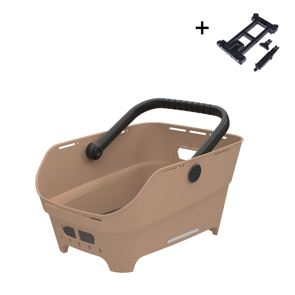 Kurv BASIL CENTO NEO MIK 2.0 Recycled synthetic Sand Bag 46x35x25cm inkl. MIK 2.0 adapter monteret