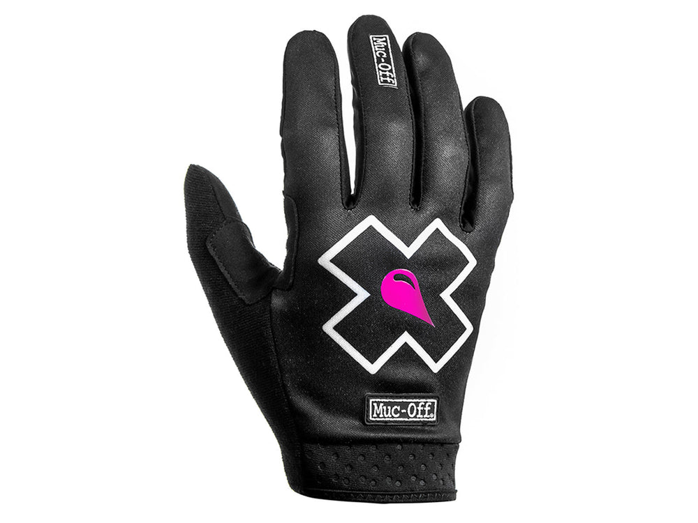 Håndflade af Mucoff MTB Handsker i sort med grå detaljer, designet til cykling med ekstra greb og komfort.