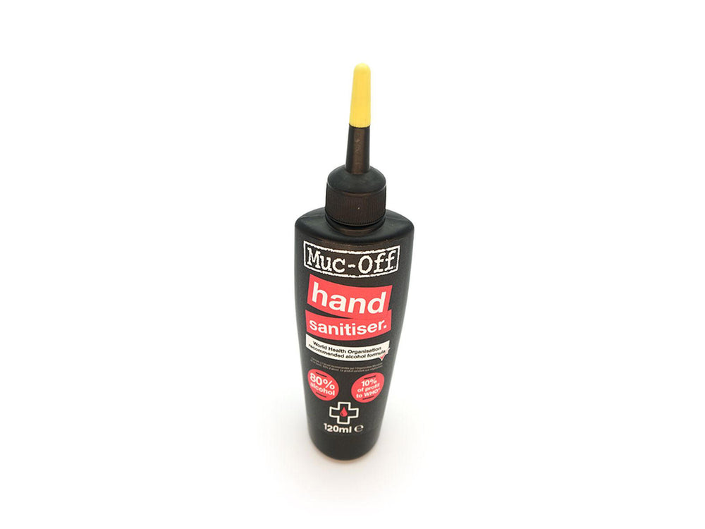 Antibakteriel håndspray fra Mucoff i en praktisk flaske, ideel til at desinficere hænderne hurtigt og effektivt.