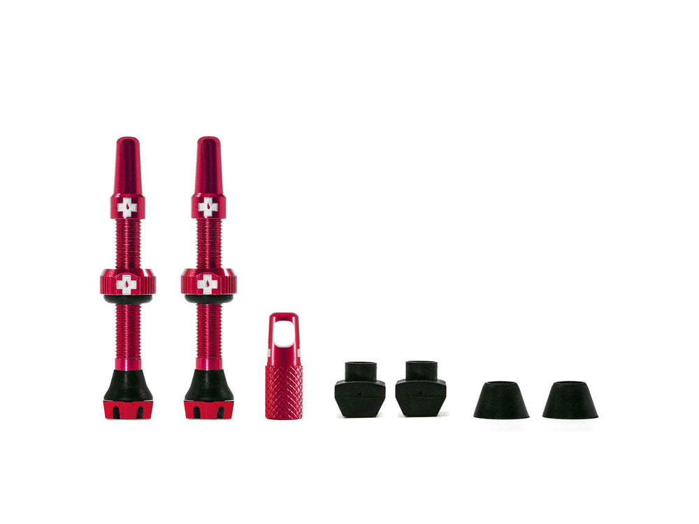 Mucoff Tubeless Valve Kit V. 2.0 - Et sæt ventiler til tubeless cykeldæk, designet til nem installation og optimal lufttæthed.