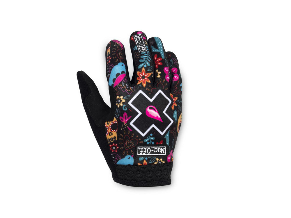 Billede af Mucoff Youth Gloves, et par farverige cykelhandsker designet til børn, der tilbyder komfort og beskyttelse under cykelture.