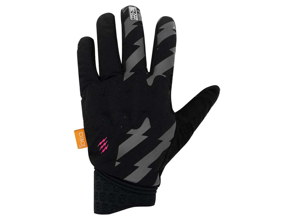 Cykelhandsker Mucoff D30 Rider Gloves i sort og blå, designet til optimal greb og komfort under cykelture.