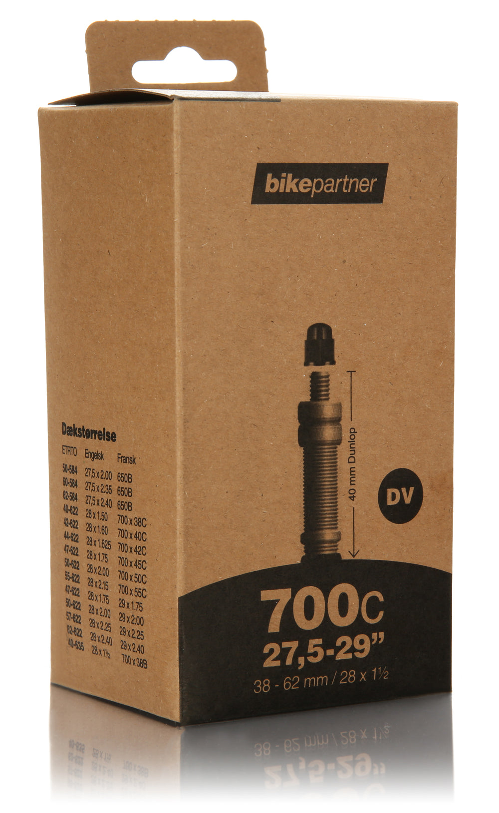 Slange 700x38-62C DV 40/62-622/-650 Bikepartner (50)