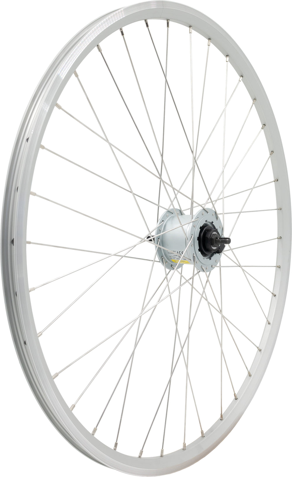 LiTE forhjul 700C/622-18 D/W rullebremse dynamo nav møtrik sølv