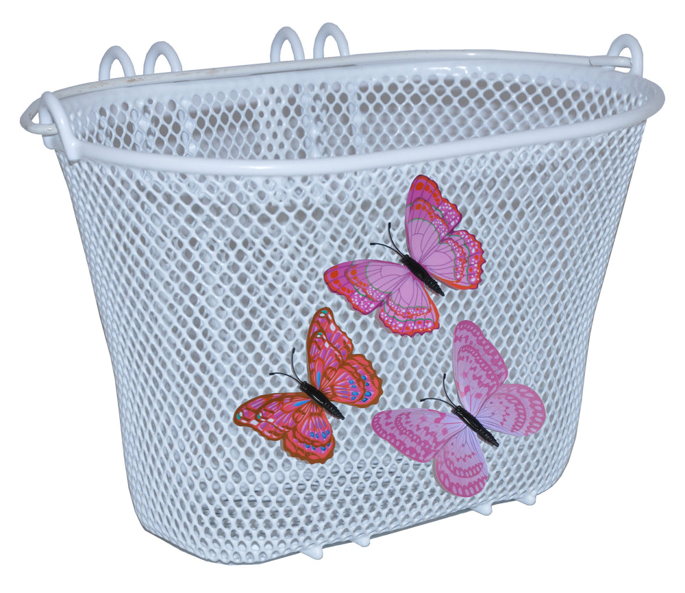 Kurv JASMIN BASIL Sommerfugl Hvid Front 26x17x17cm(10) m/krog 12-20
