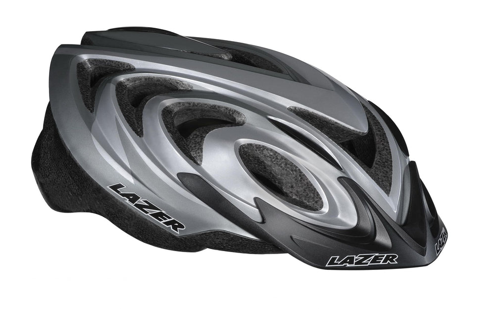 Cykelhjelm Lazer X3M i grå og sølv, størrelse 50-56 cm, designet til sikkerhed og komfort under cykelture.