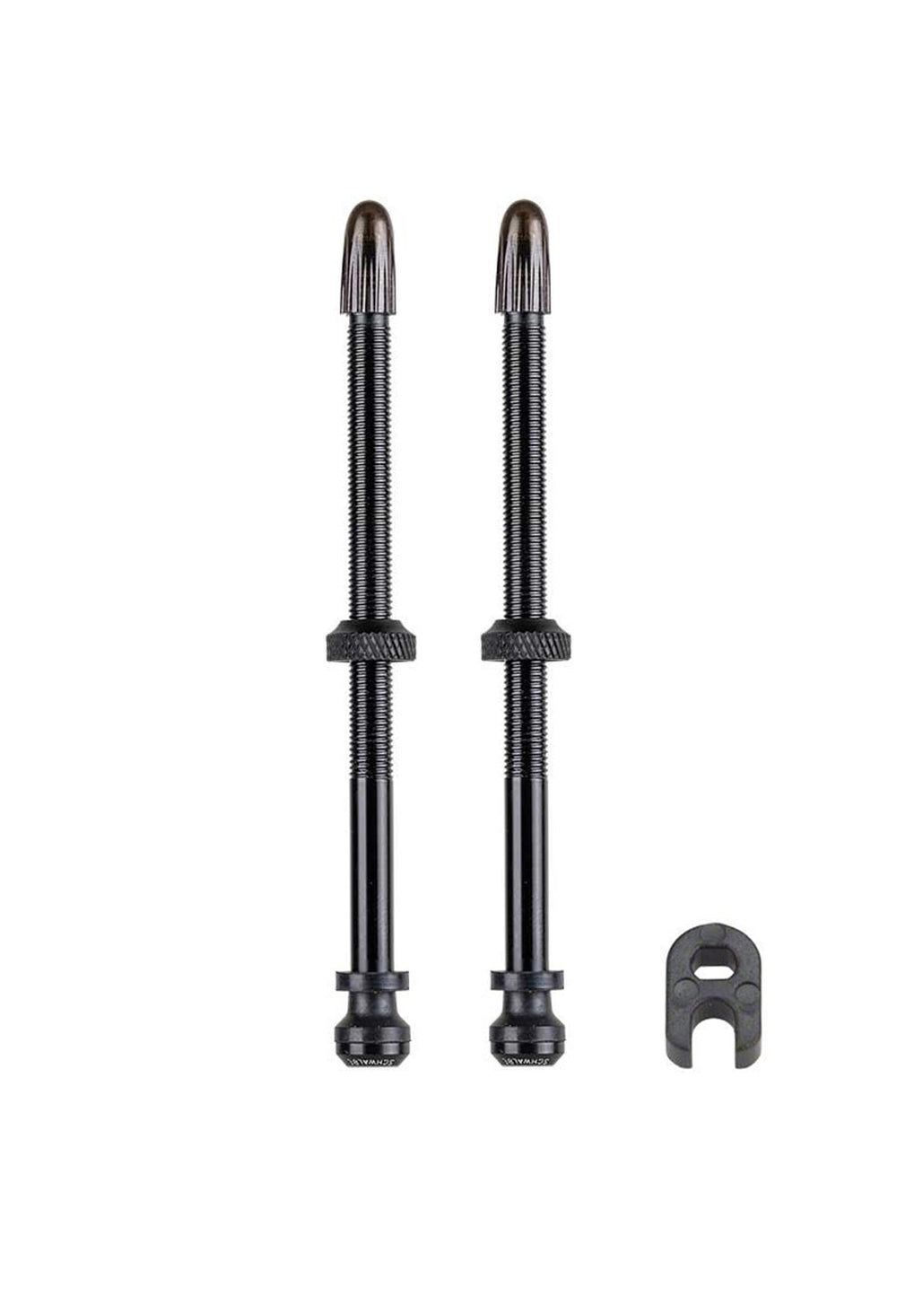 Ventil til tubeless fra Schwalbe (sort). TL-ventil racer 100 mm, 2 stk.