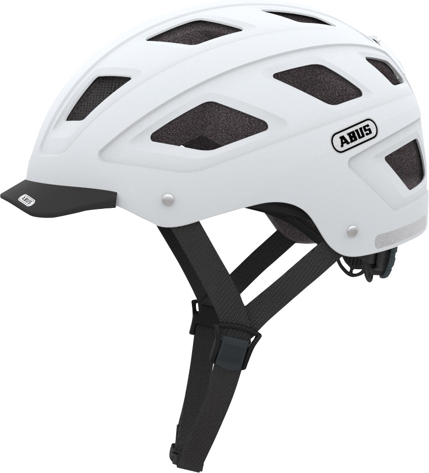 Cykelhjelm Abus Hyban i polar matt finish, designet til optimal beskyttelse og komfort under cykling.