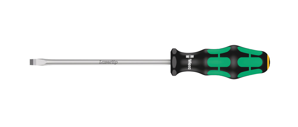 Skruetrækker lige kærv 1,2 mm. Flerkomponent kraftform greb. Elektrikerklinge (150 mm lang). Org. nr. 05110010001