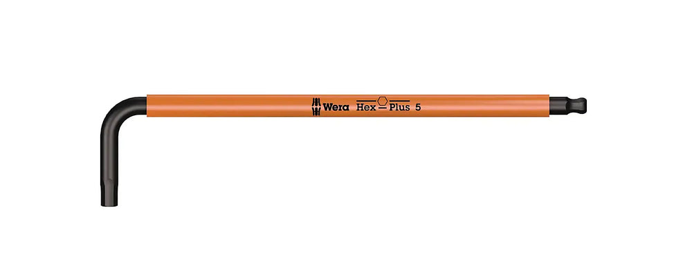 Unbraconøgle m. kugle WERA Multicolor 5,0 mm, orange HEX-PLUS ultra grip