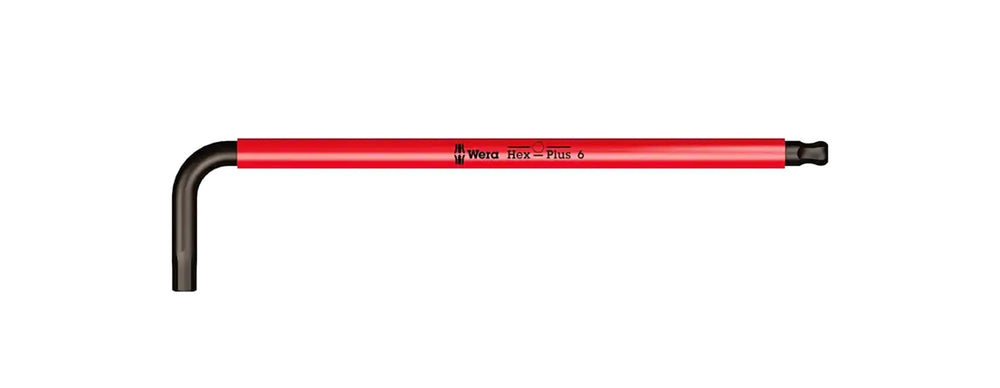 Unbraconøgle m. kugle WERA Multicolor 6,0 mm, rød HEX-PLUS ultra grip