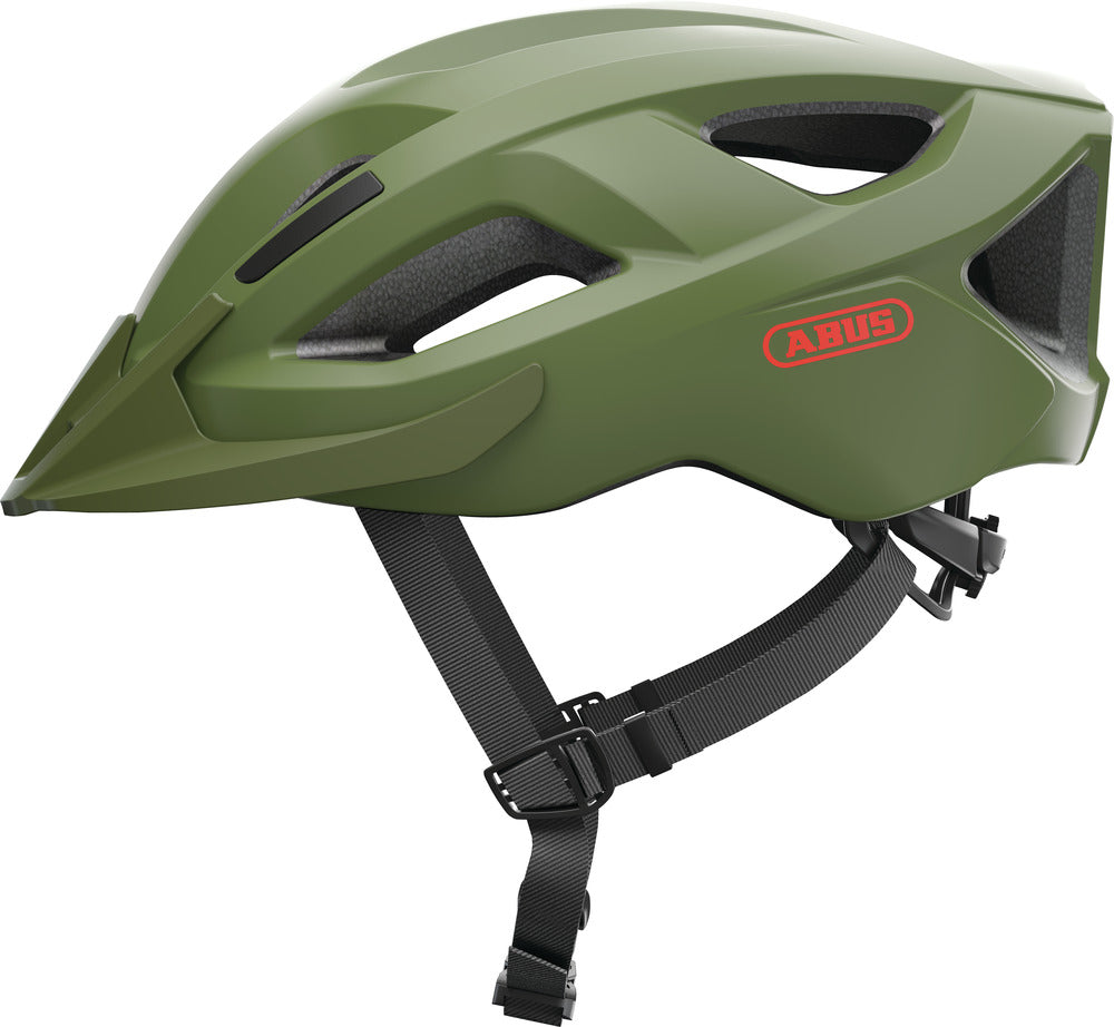 Cykelhjelm Aduro 2.1 i jadegrøn farve set fra siden, designet til sikkerhed og komfort under cykelture.