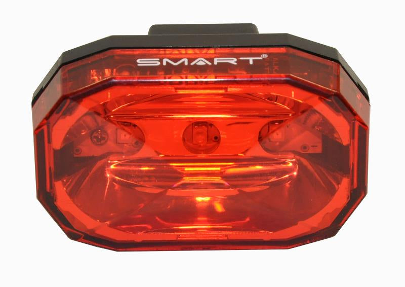 Baglygte SMART Diamond Super LED RL407R, der viser en kompakt, kraftig rød LED-baglygte med moderne design, perfekt til cykler for øget synlighed og sikkerhed.
