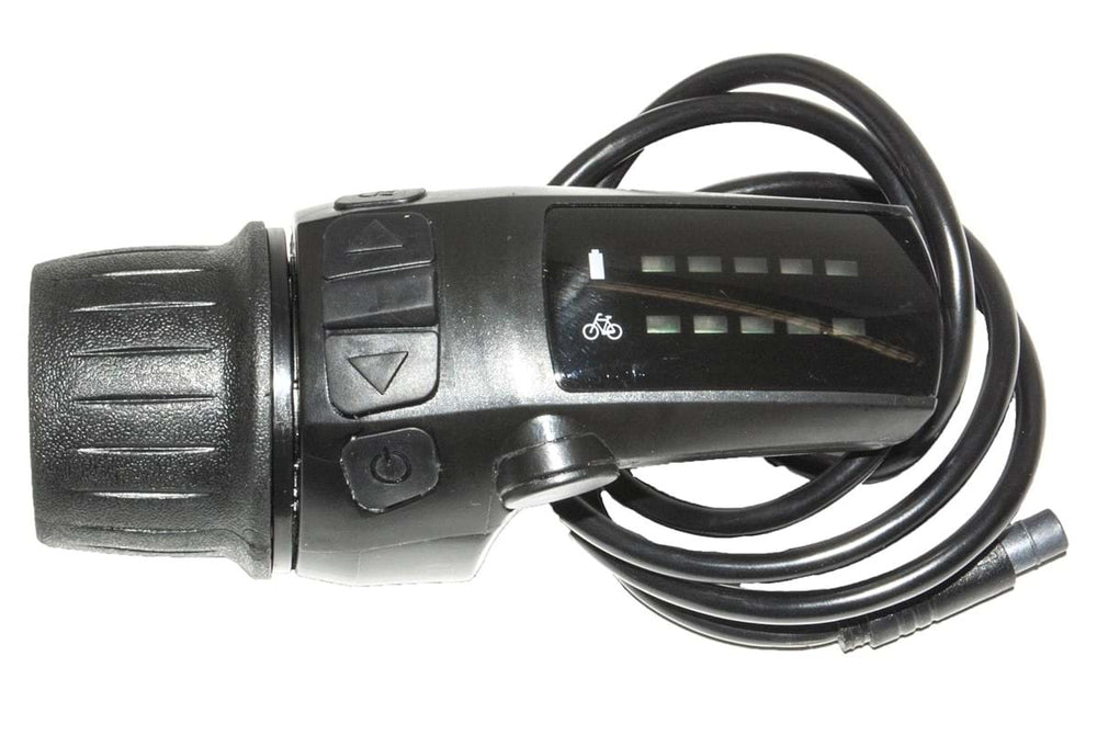 Compact display til Promovec elcykler med Higo stik, model fra 2016. Billedet viser et moderne LED-display med tydelige funktioner til elcykler.