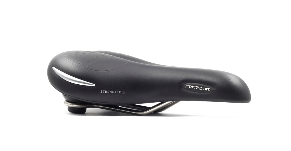 Sadel (unisex) fra SelleRoyal model Freedom 60° kørestilling. Gel indlæg for øget komfort, ICS m.m.