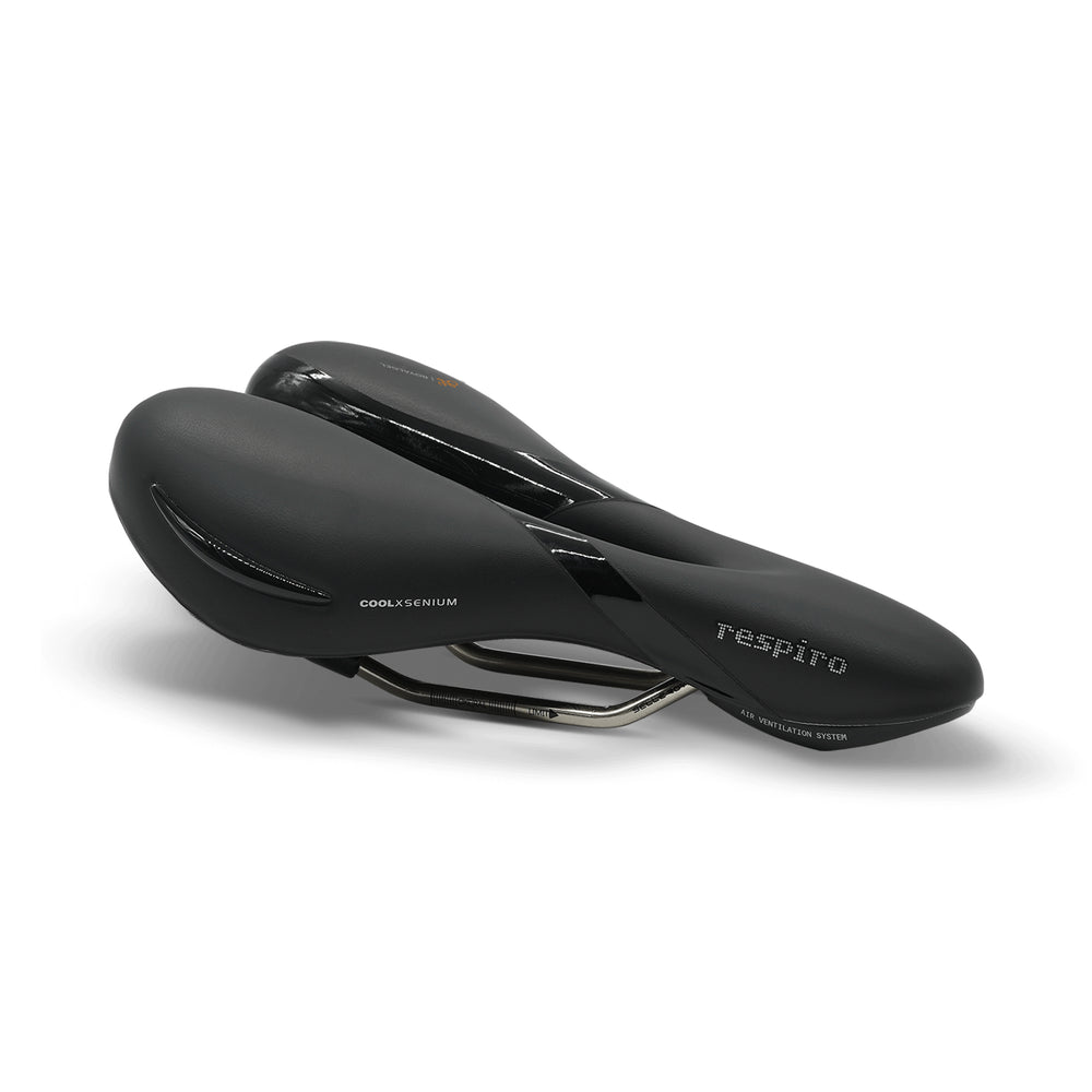 Sadel (unisex) fra Selle Royal model Respiro. 60° kørestilling, Royal Gel, Cool Cover, Scuff Guards, Elastome, ventilation & ICS.