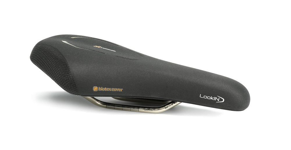 Sadel (unisex) Selle Royal Lookin EVO 45° kørestilling, Royal Gel, Cool Cover & ICS. Stracciatella. Recycled Plastic Base