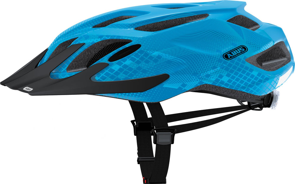 Cykelhjelm Abus MountX i farven Caribbean Blue, designet til sikkerhed og komfort ved cykling.