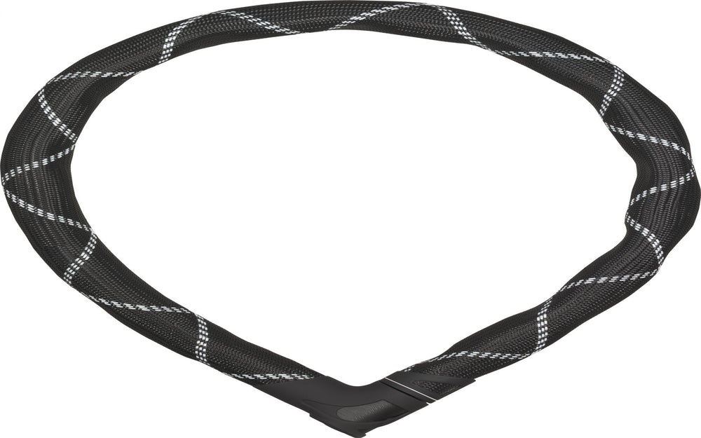Abus Steel-O-Flex 8200 Iven cykellås i sort, med fleksible stålled og en praktisk låsemekanisme, der sikrer cyklen mod tyveri.