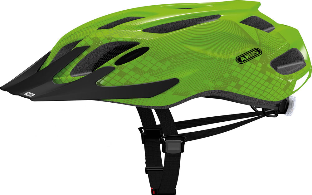 Cykelhjelm Abus MountX i farven Apple Green, designet til optimal beskyttelse og komfort under cykelture.
