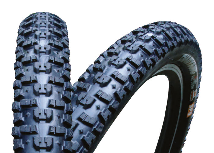 Billede af Chaoyang Foldedæk Rampage 27,5x2.25, et slidstærkt cykeldæk designet til terræn og off-road kørsel, der viser dækkets mønster og dimensioner.