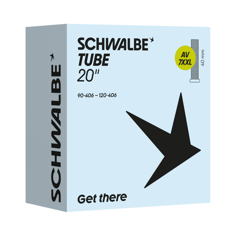 Slange Schwalbe 20X3.50-4.80 AV7XXL æske, AV40, vægt: 310 g. org. nr. 10464930 (90/120-406)