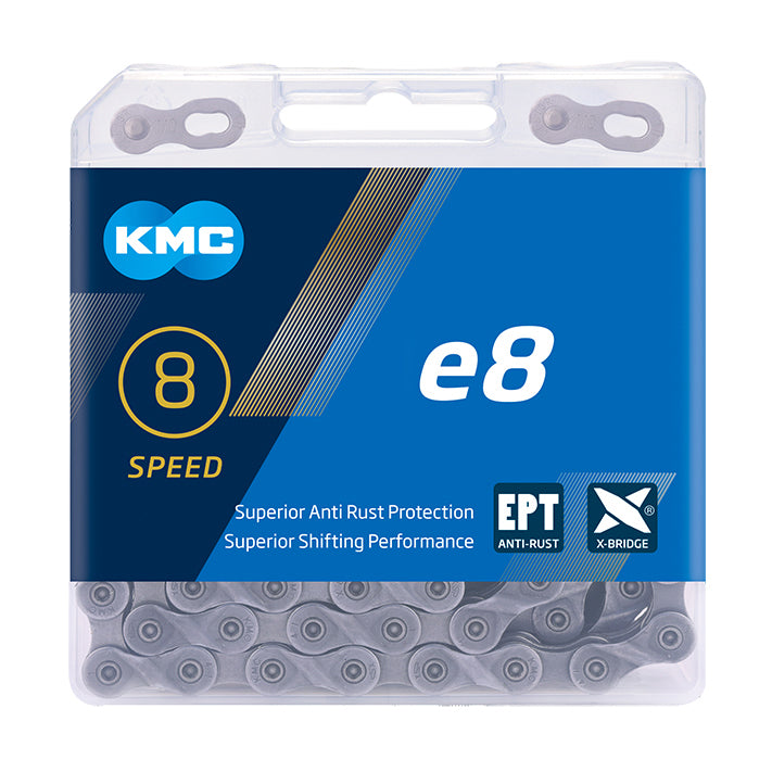 Kæde KMC E8 EPT 1/2x3/32 122L (1/30) E-bike tech 6-8 speed.