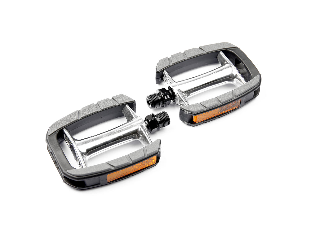 Pedal Bikepartner VP613 Sort alu/gummi CrMo 9/16 m.refleks