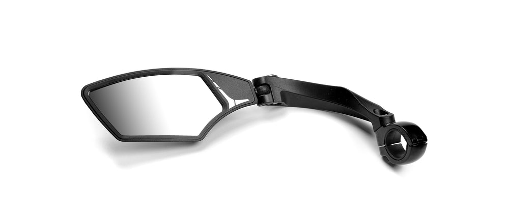 Bikepartner sidespejl til e-bike (sort). HD (High Definition) spejl til venstre side. Passer til styr med ø21-26 mm.