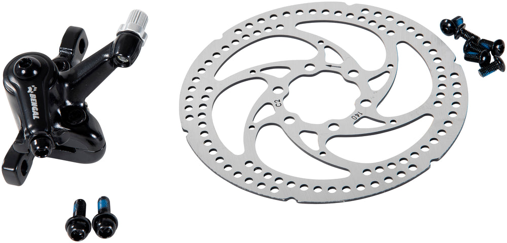 Skivebremse mekanisk kaliber og rotor 140mm 6huls venstre for