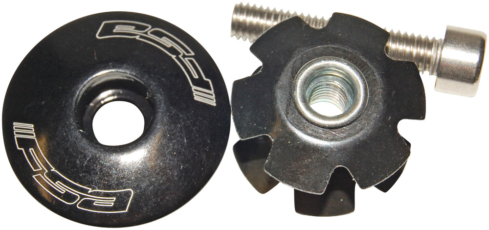 Top cap TH 875 m. stjerne til styrfitting alu 1 18in sort